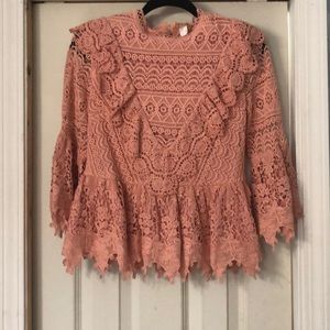 Champagne and Strawberry Lace Top